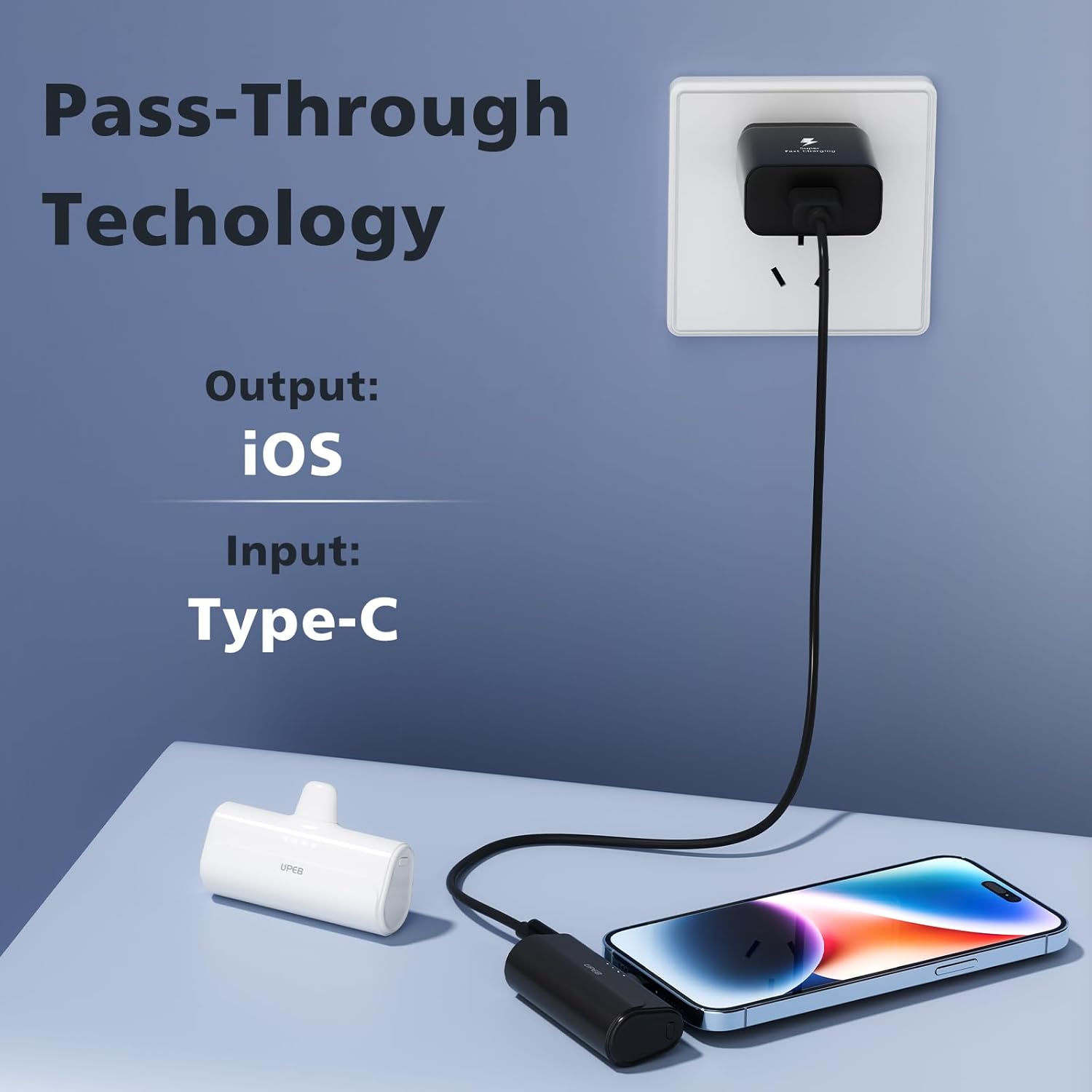 2 Packs Portable Phone Charger for iPhone 5000mAh with Built in Cable, MFi Certified Mini Power Bank Cordless External Battery Pack Charger for iPhone Series 14/13/12/11/XR/X/SE/8/7/6 Pro Max - Image 5