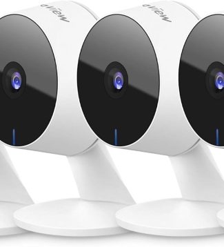 LaView Security Cameras 4pcs, Home Security Camera Indoor 1080P, Wi-Fi Cameras Wired for Pet, Motion Detection, Two-Way Audio, Night Vision, Phone App, Works with Alexa, iOS & Android & Web Access