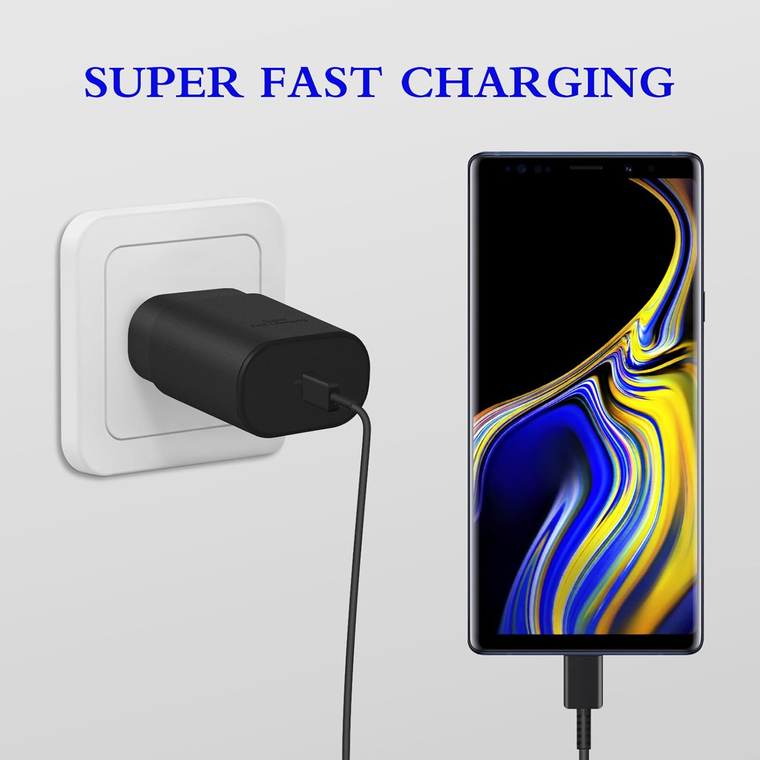 Type C Charger, 2-Pack 25W Type C Super Fast Charging Block with 6ft USB C Charger Cable Compatible with Galaxy S23 Ultra/S23+/S22/S21/S20/Phone 16/16 Plus/16 Pro Max/15/15 Pro Max/15 Plus-Black - Image 4